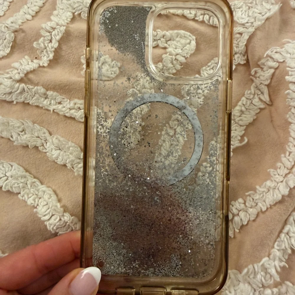 case-mate Clear Glitter MagSafe Phone Case - Silver Glitter